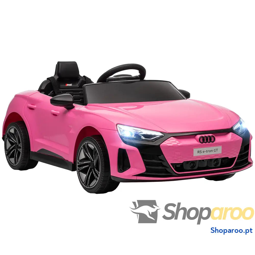 Carro Elétrico AUDI RS E-Tron GT 12V com 2 Motores Controlo Remoto Faróis LED Buzina Música USB 3-5km/h 103x58x41cm Azul