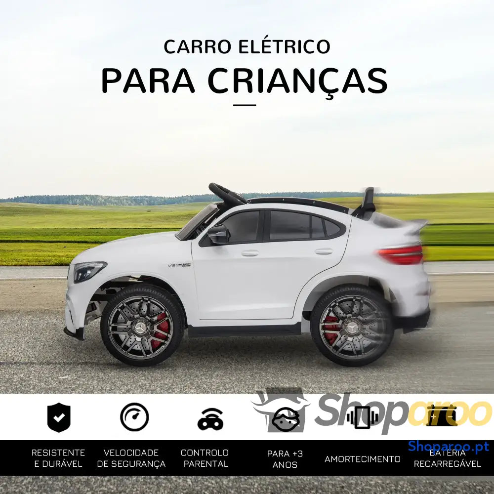 Carro Elétrico Mercedes AMG 12V para Crianças com Controlo Remoto Branco
