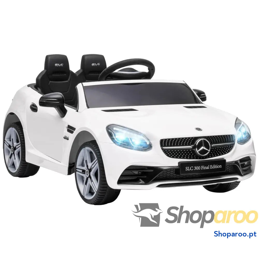 Carro Elétrico Mercedes SLC 300 12V com Faróis LED Buzina Música TF USB e Abertura da Porta 3-5km/h 107x62,5x44 cm