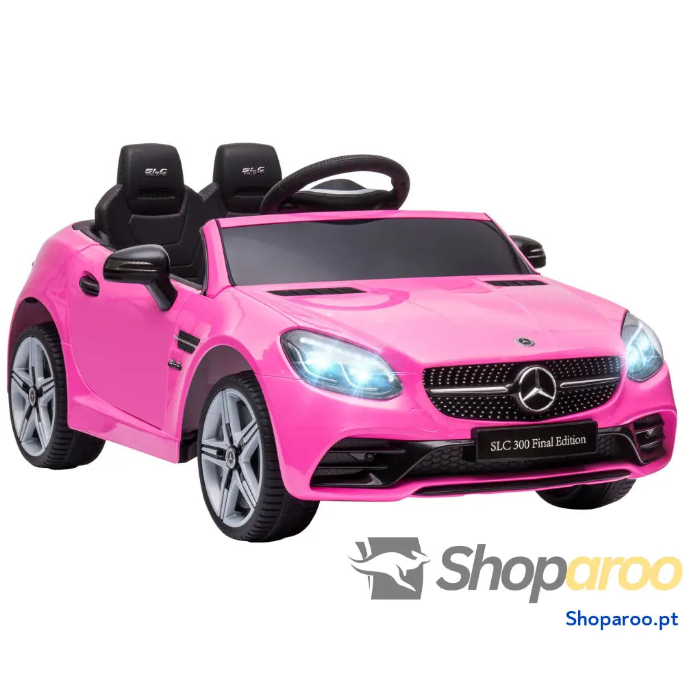 Carro Elétrico Mercedes SLC 300 12V com Faróis LED Buzina Música TF USB e Abertura da Porta 3-5km/h 107x62,5x44 cm