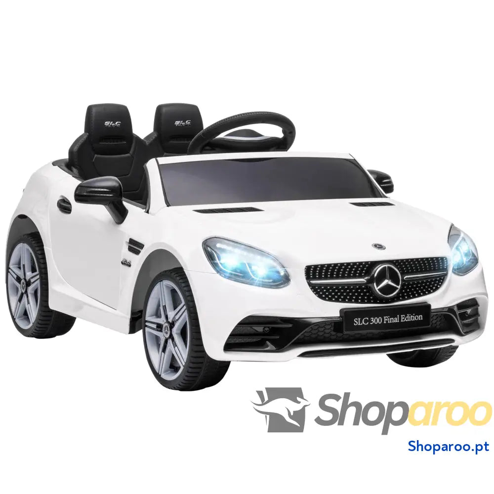 Carro Elétrico Mercedes SLC 300 12V com Faróis LED Buzina Música TF USB e Abertura da Porta 3-5km/h 107x62,5x44 cm