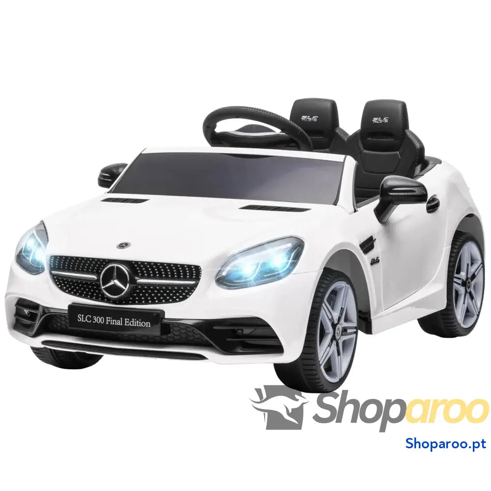 Carro Elétrico Mercedes SLC 300 12V com Faróis LED Buzina Música TF USB e Abertura da Porta 3-5km/h 107x62,5x44 cm