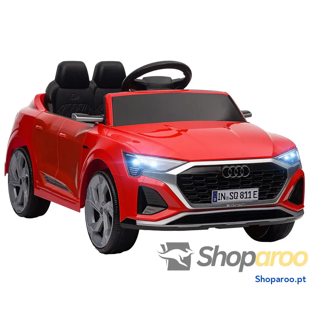 Carro Elétrico para Crianças Audi Q8 Etron Sportback Infantil 12V Faróis Buzina e Música 98x49,5x43 cm Cinza