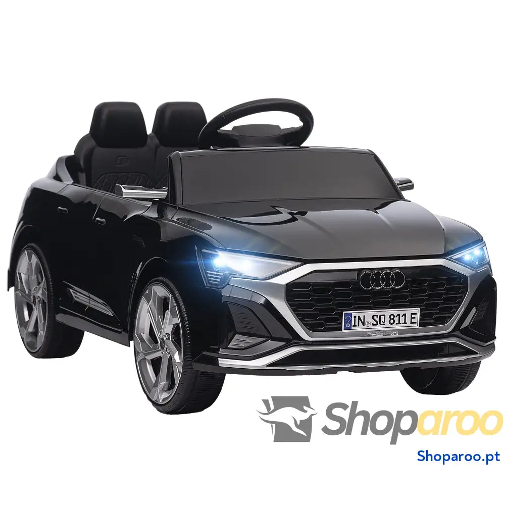 Carro Elétrico para Crianças Audi Q8 Etron Sportback Infantil 12V Faróis Buzina e Música 98x49,5x43 cm Cinza