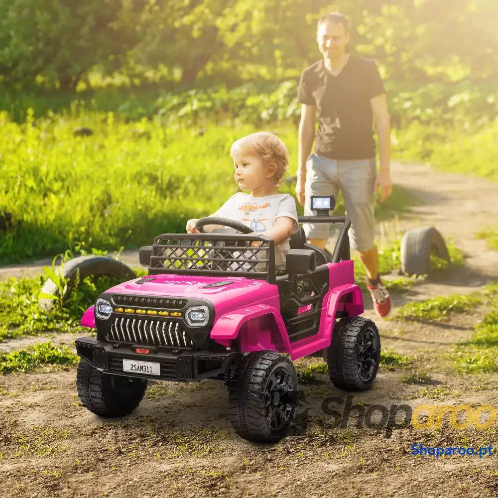 Carro Elétrico para Crianças Infantil UTV 12V com Velocidade Ajustável USB e Faróis 95x62,5x65 cm Vermelho