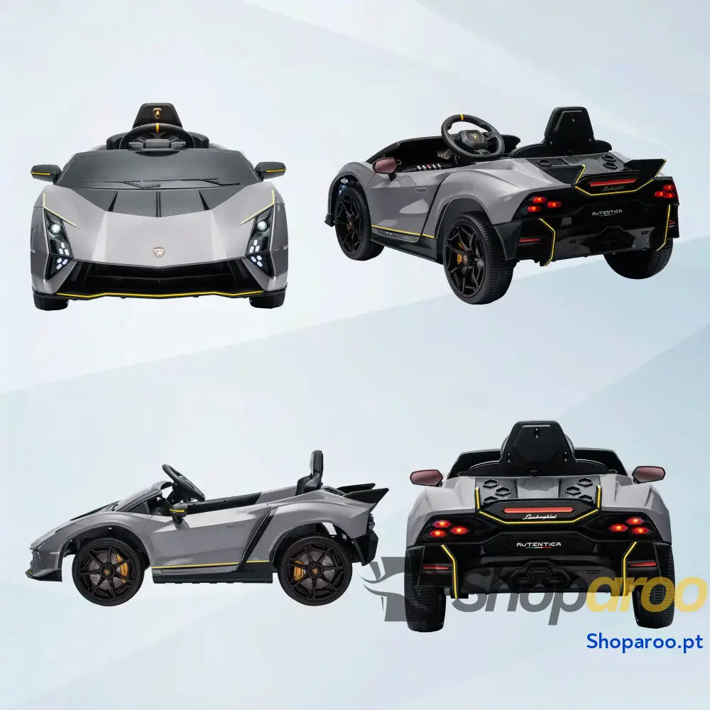 Carro Elétrico para Crianças Lamborghini 12V Controlo Remoto Faróis Buzina Arranque Lento e Música MP3 114,5x64x45,5 cm