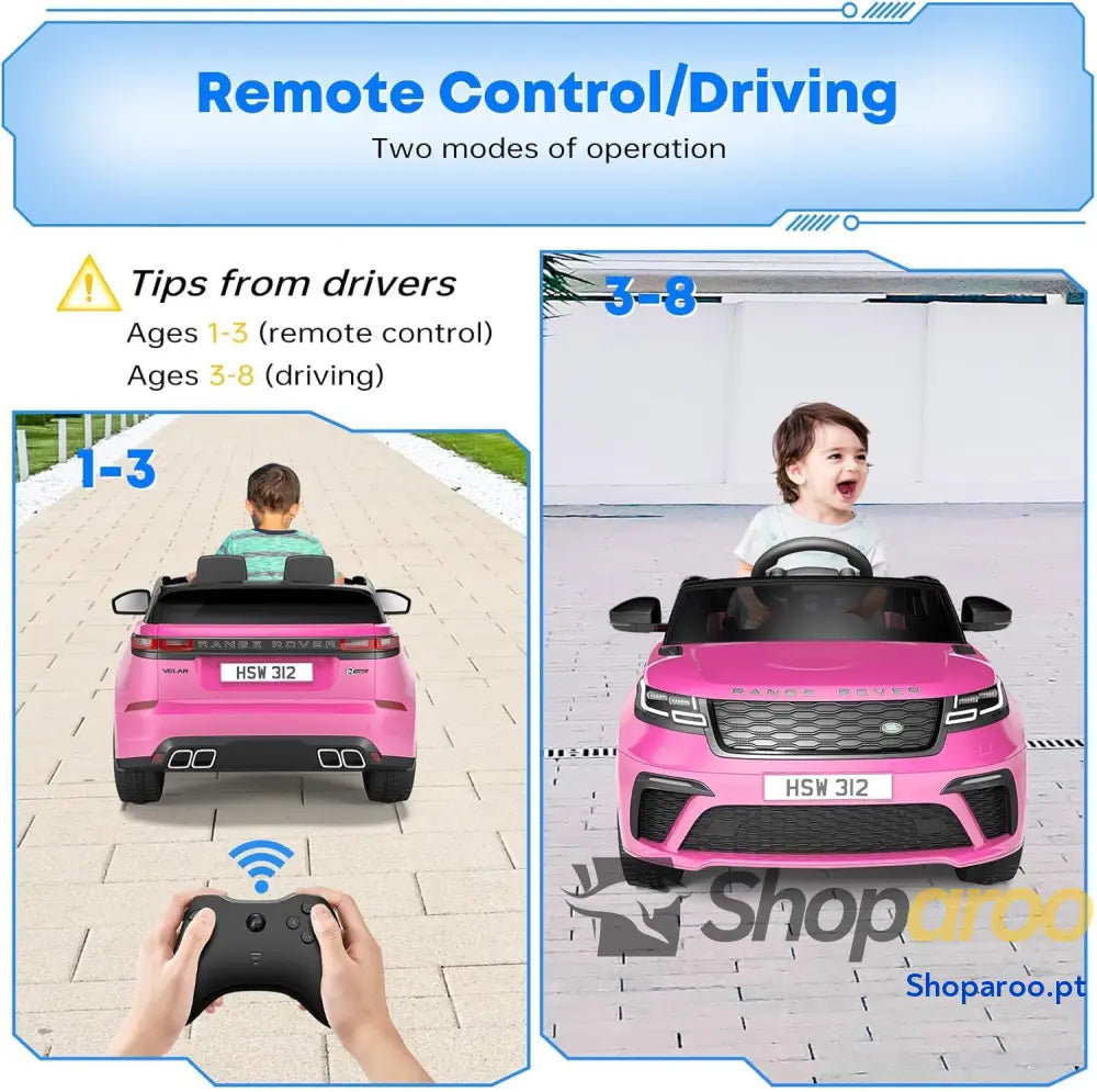 Carro elétrico para crianças Land Rover com licença 12 V controlo remoto música educação precoce USB TF Mp3 carro