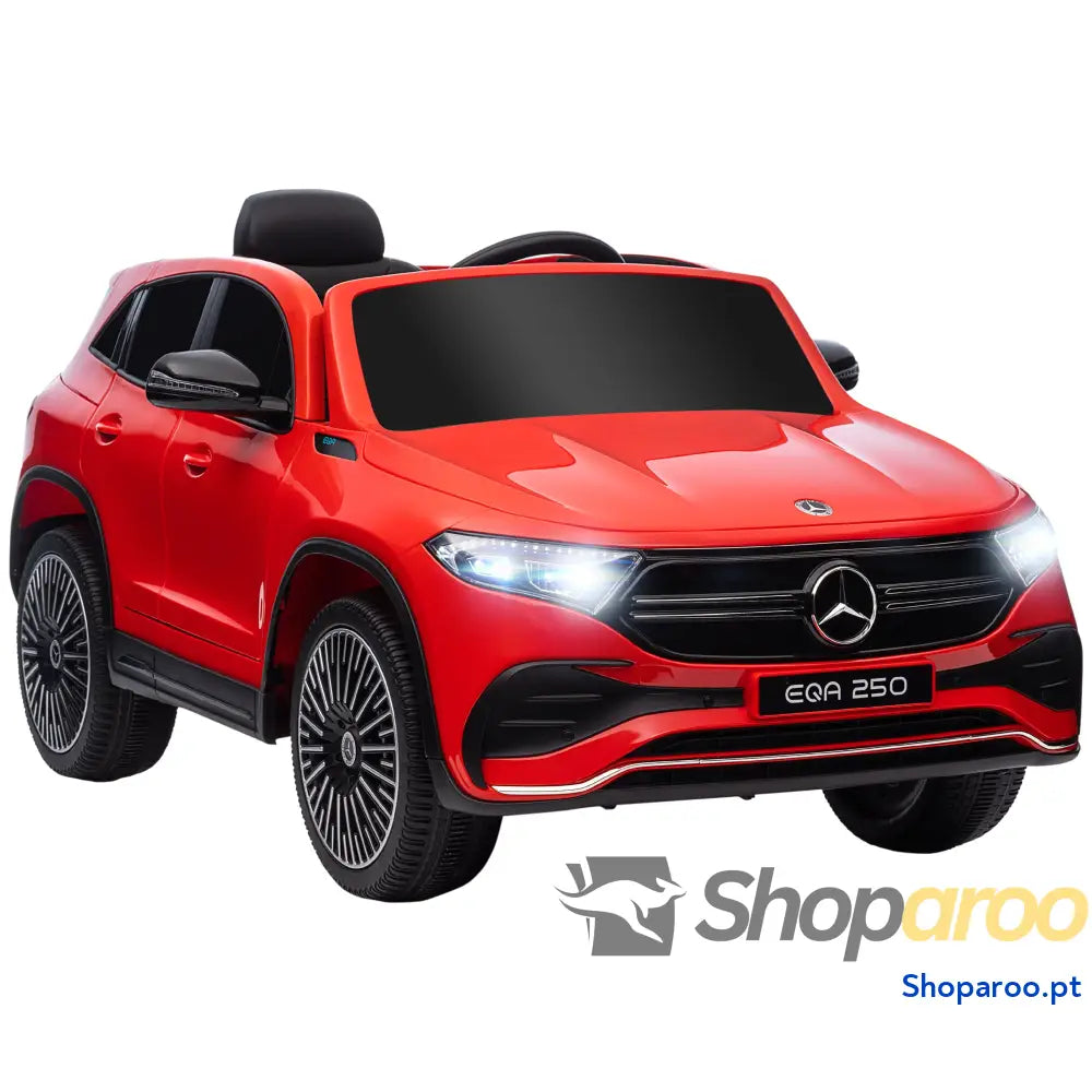 Carro Elétrico para Crianças Mercedes-Benz EQA 12V com Música Buzina Velocidade 3-8 km/h 111,5x69x52,5 cm Branco