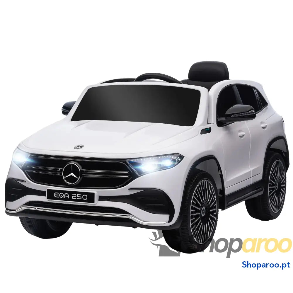 Carro Elétrico para Crianças Mercedes-Benz EQA 12V com Música Buzina Velocidade 3-8 km/h 111,5x69x52,5 cm Branco