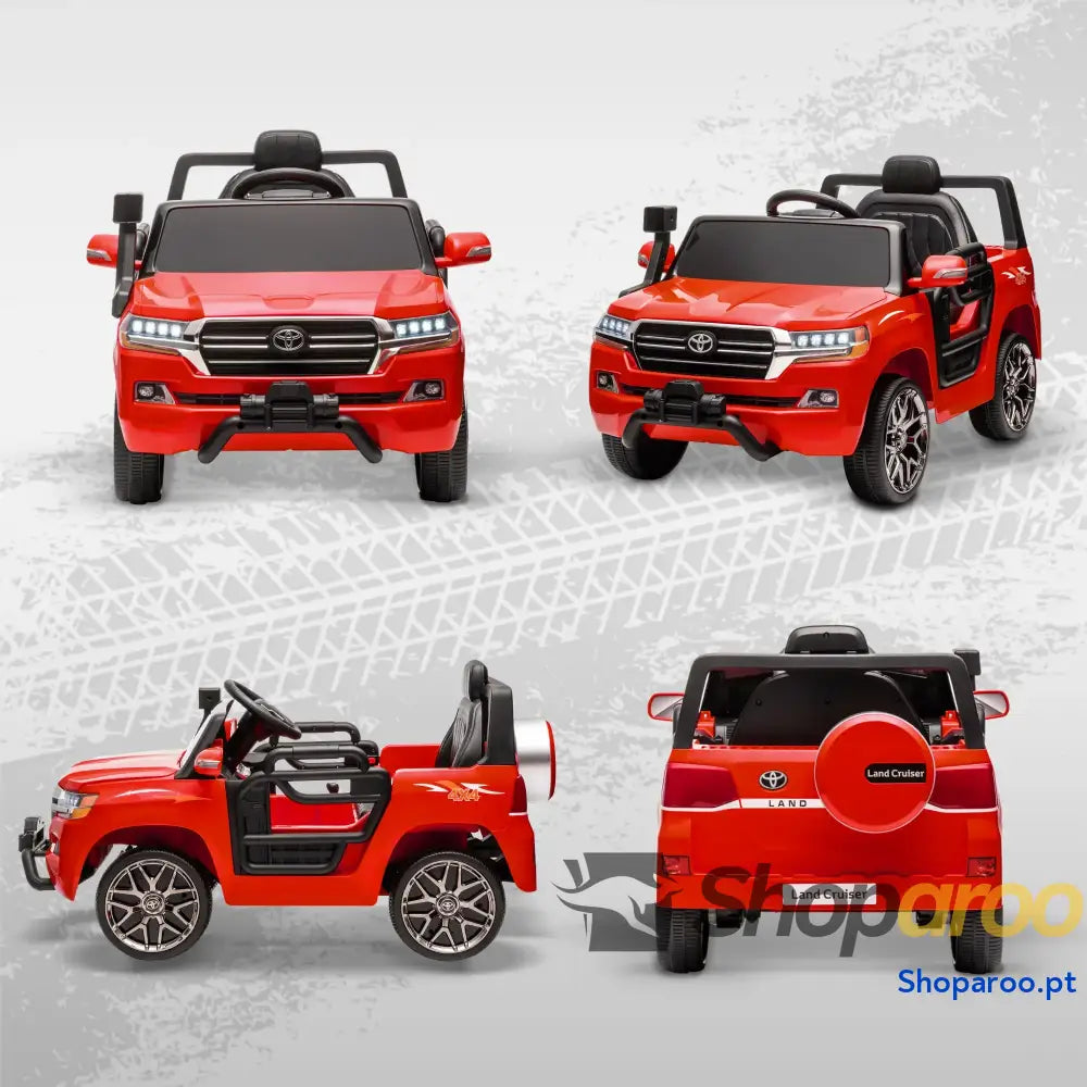 Carro Elétrico Toyota Land Cruiser 12V para Crianças Vermelho