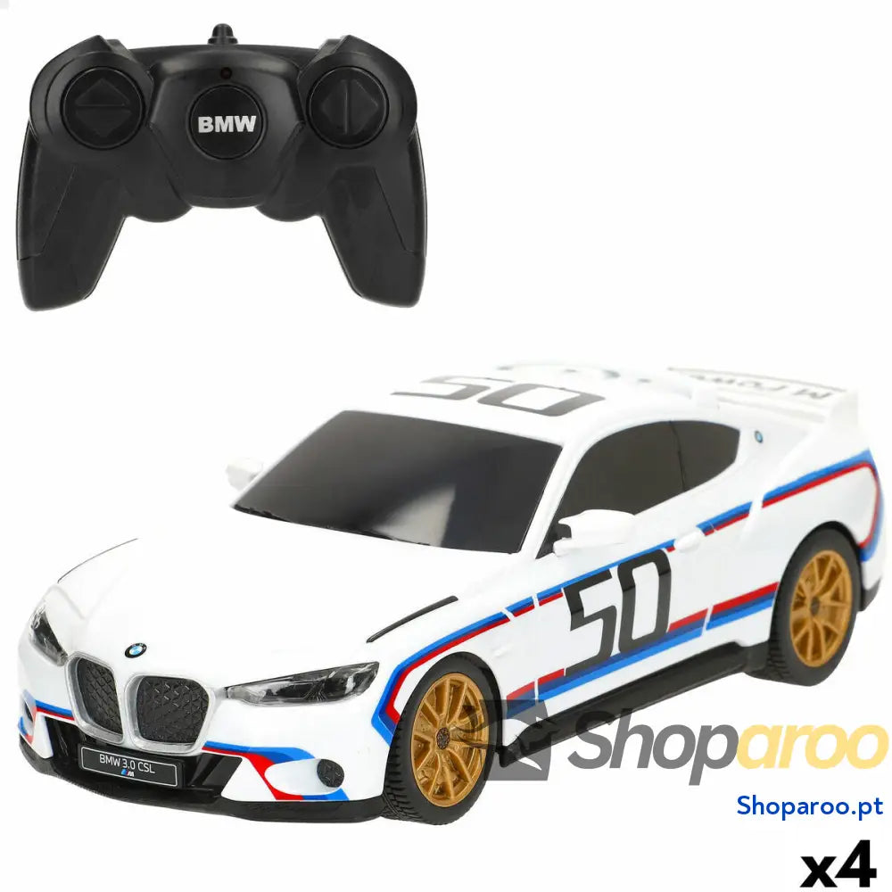 Carro Rádio Controlo BMW Azul Vermelho 1:24 20 x 6 7,5 cm (4 Unidades)