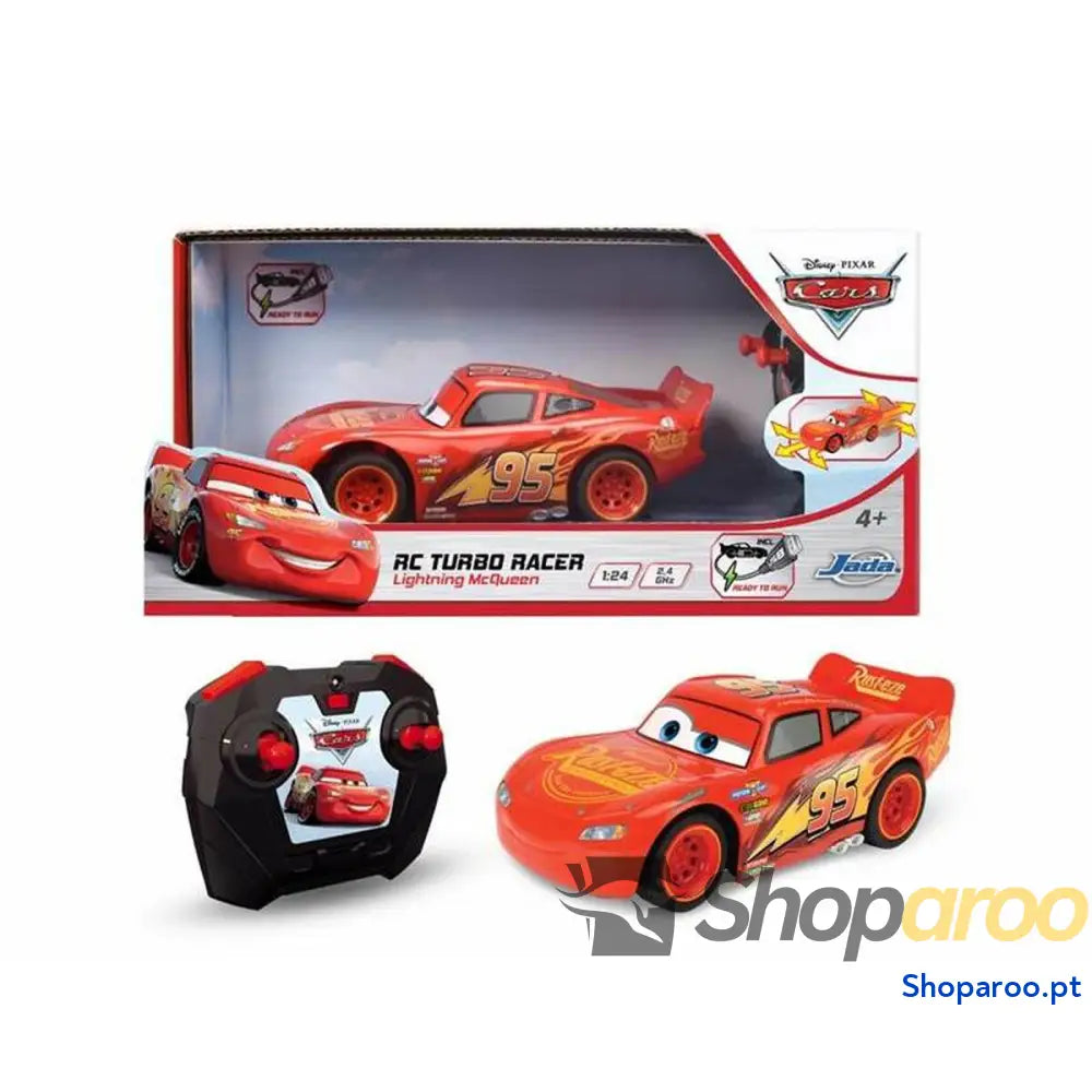 Carro Rádio Controlo Cars Turbo Racer Lightning McQueen 1:24 17 cm