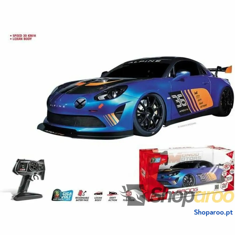 Carro Rádio Controlo Mondo Alpine A110 GT4 R / C 1:10 Turquesa