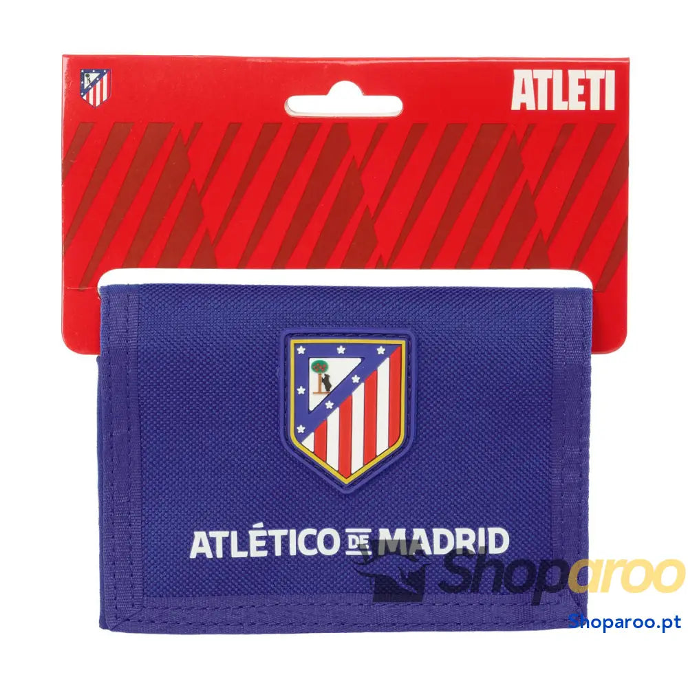 Carteira Atlético Madrid Azul Branco Vermelho 12,5 x 9,5 x 1 cm