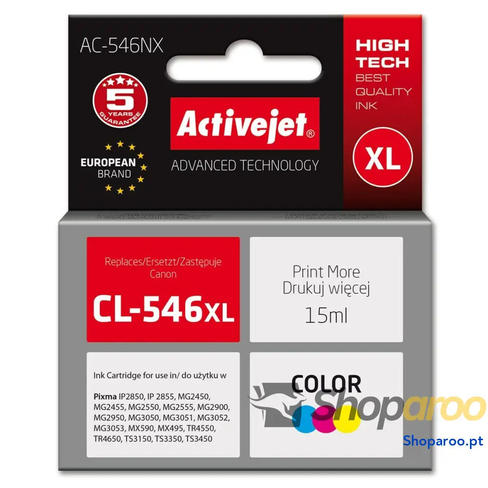 Cartucho Compatível Activejet AC-546NX Amarelo