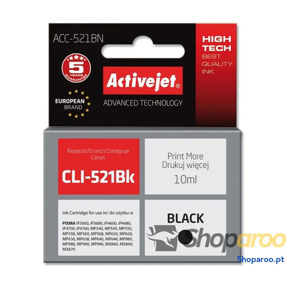 Cartucho Compatível Activejet ACC-521BN Preto