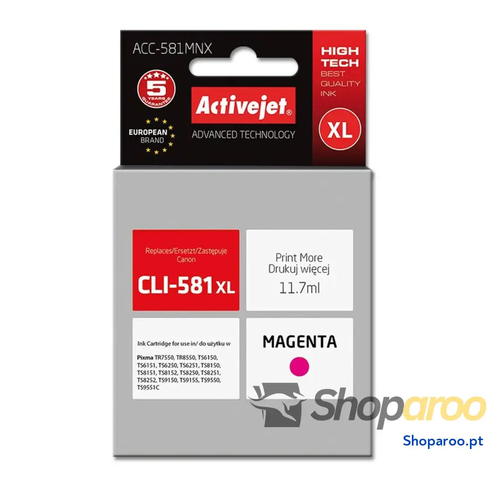 Cartucho Compatível Activejet ACC-581MNX Magenta