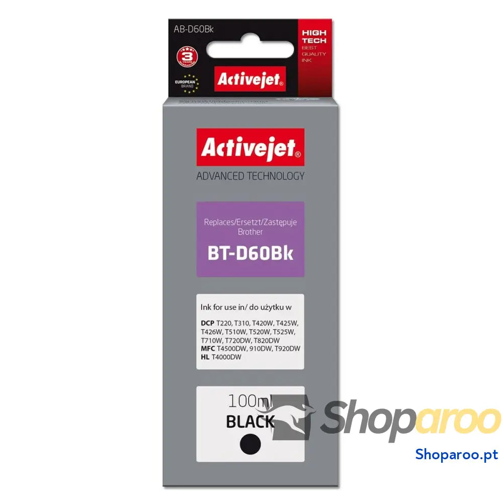 Cartucho Compatível Activejet BT-D60Bk Preto