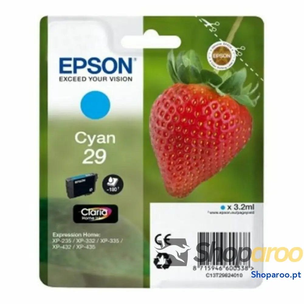 Cartucho Compatível Epson C13T29824022 Ciano