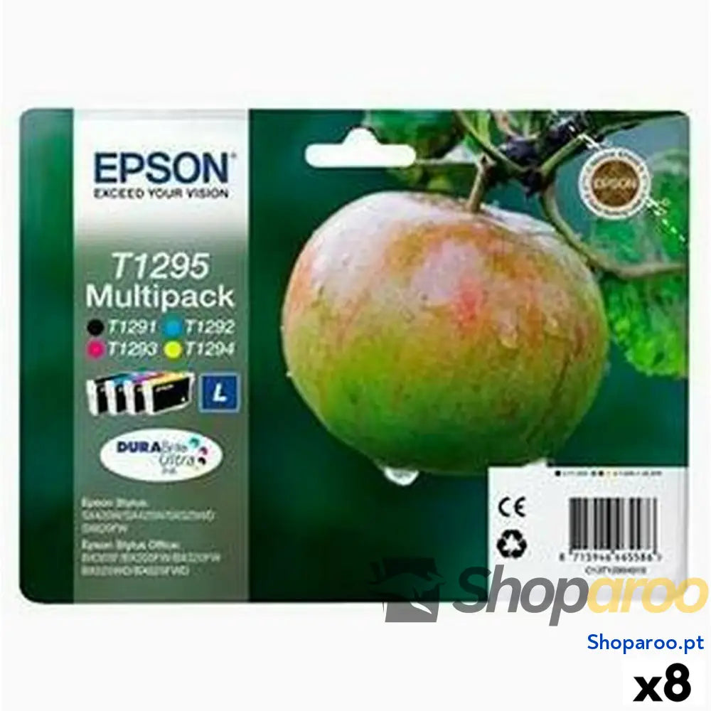 Cartucho Compatível Epson T12914011 + T12924011 + T12934011 + T12944011 Preto/Ciano/Magenta/Amarelo (8 Unidades)
