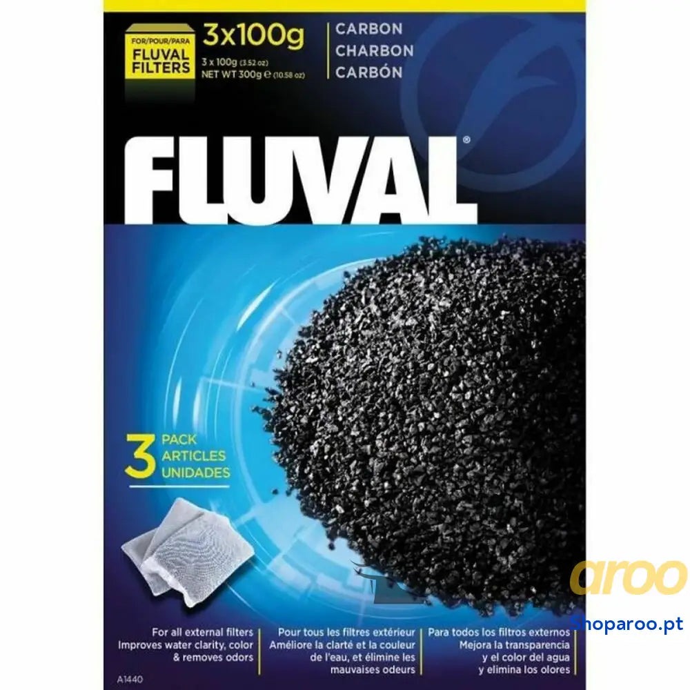 Carvão Fluval Aquário 3 x 100 g