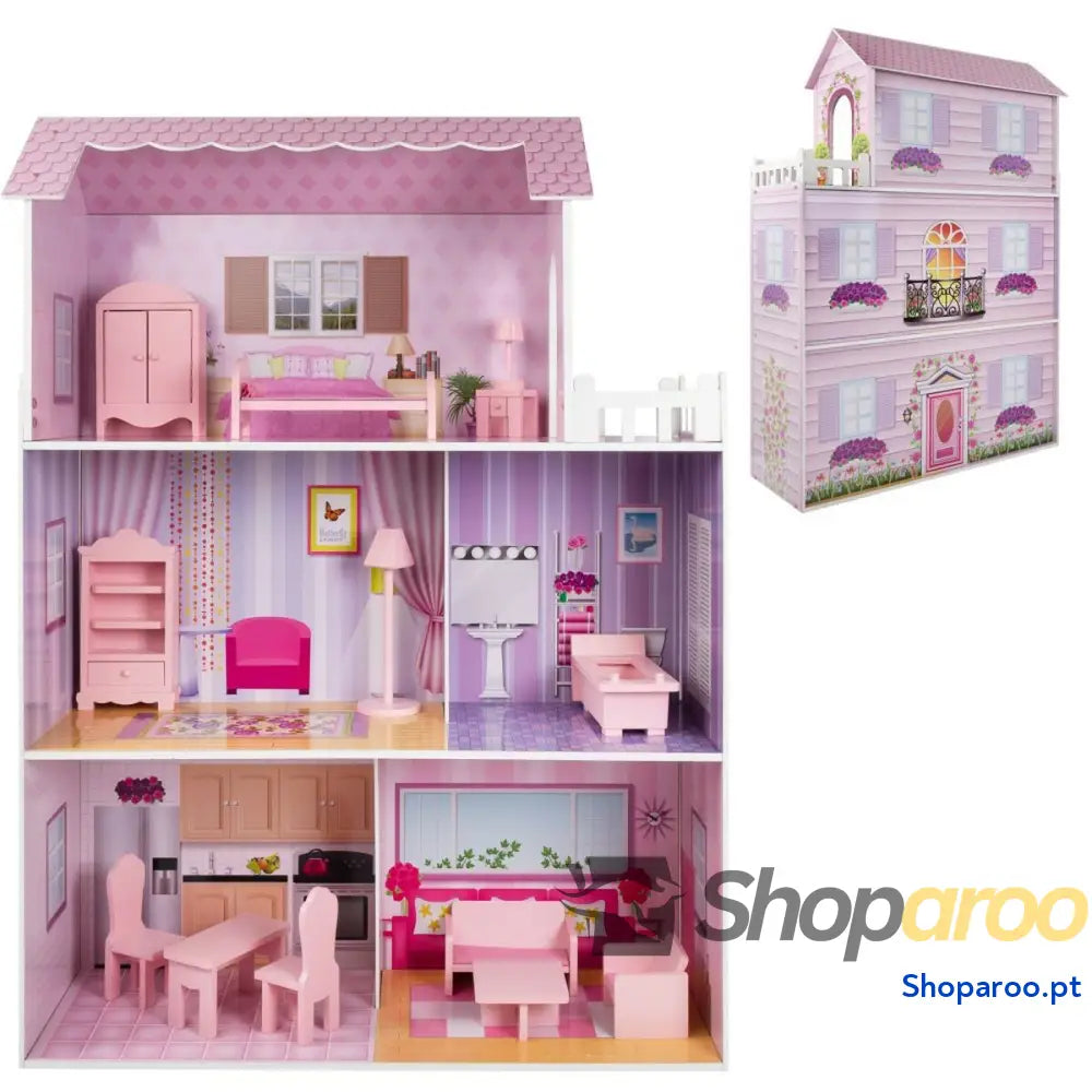 Casa de Bonecas Play & Learn 14 Partes 80 x 112 x 31 cm