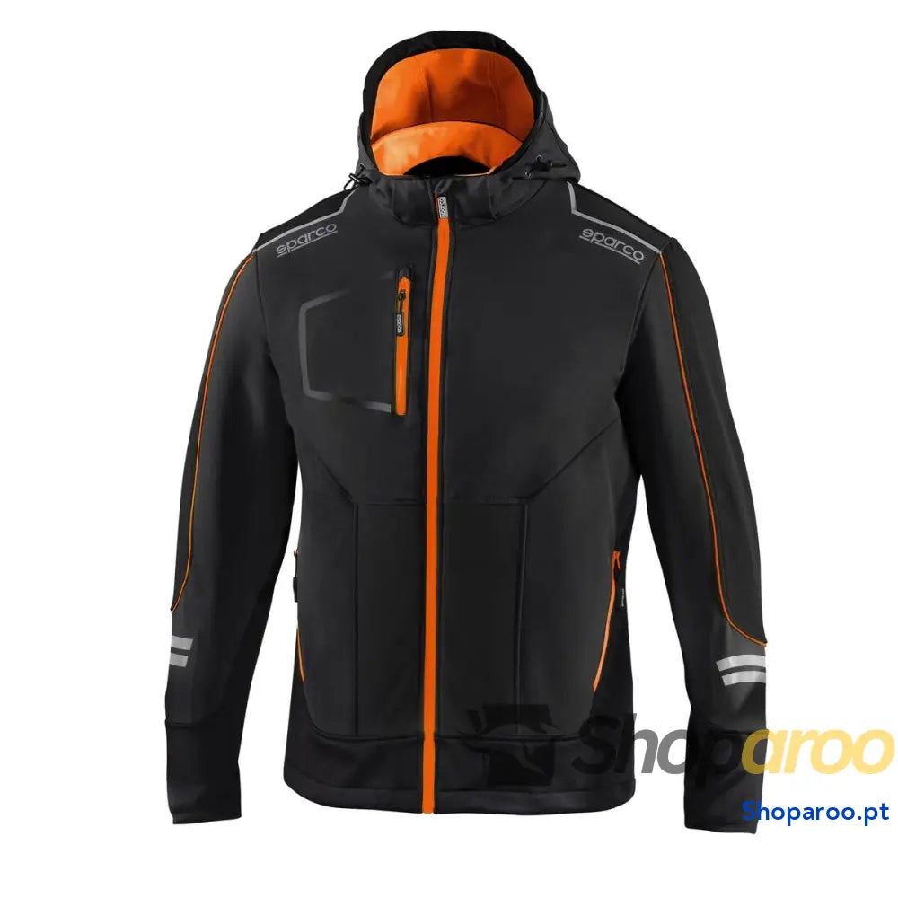 Casaco Corta-Vento Sparco TECH SOFT-SHELL Preto Laranja L