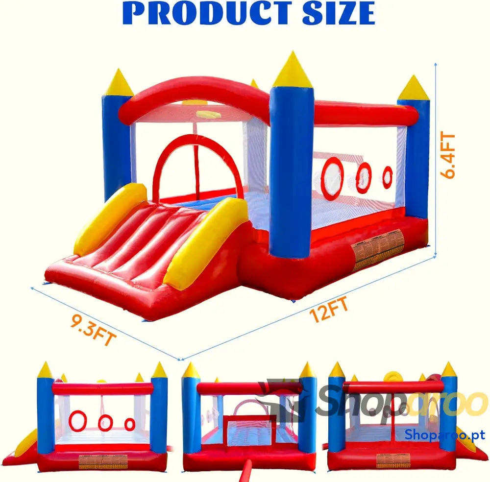 Castelo insuflável Ballsea em PVC com soprador trampolim escorrega e rede de segurança. Este castelo é feito adequado