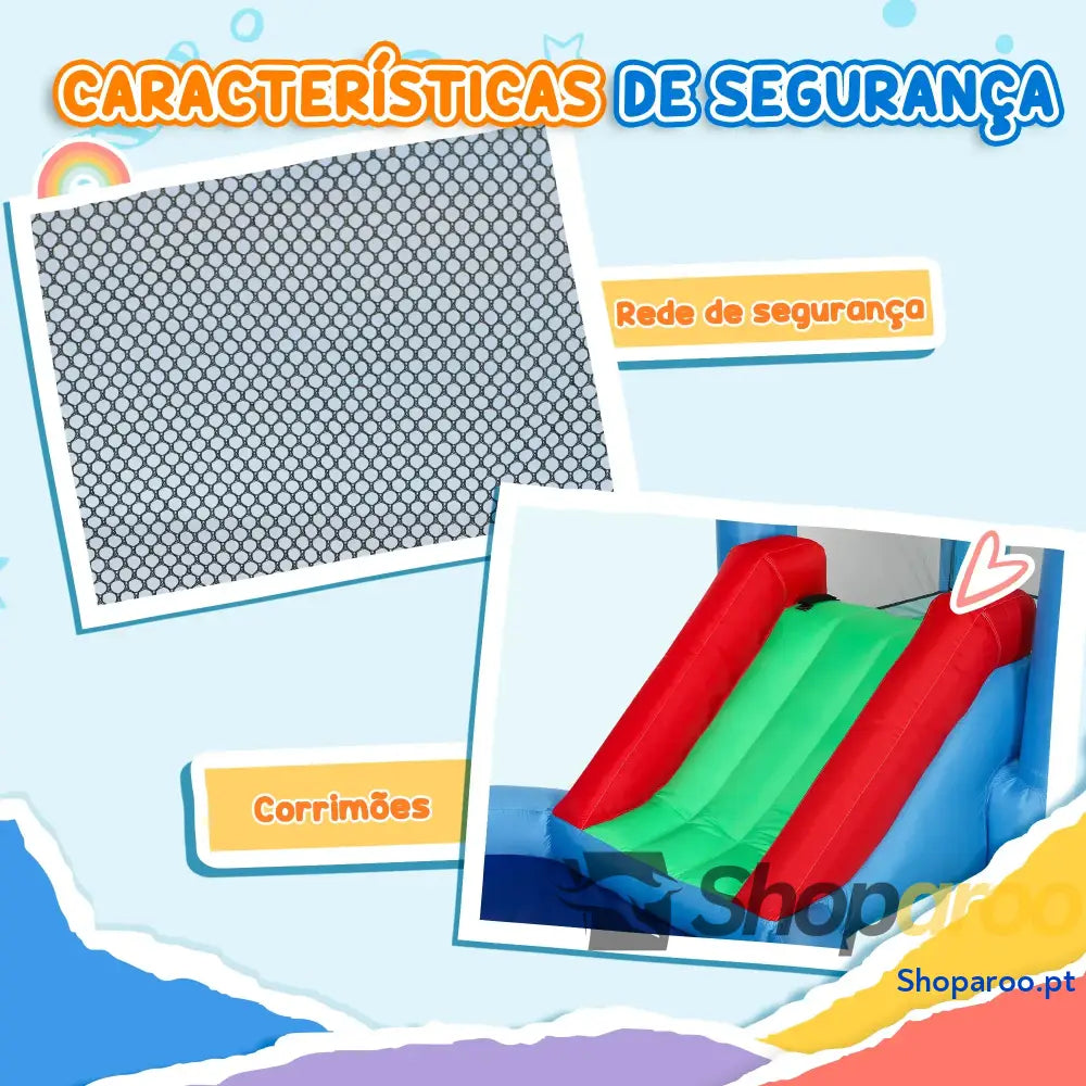 Castelo Insuflável Multiactividades com Escorrega e Piscina de Bolas