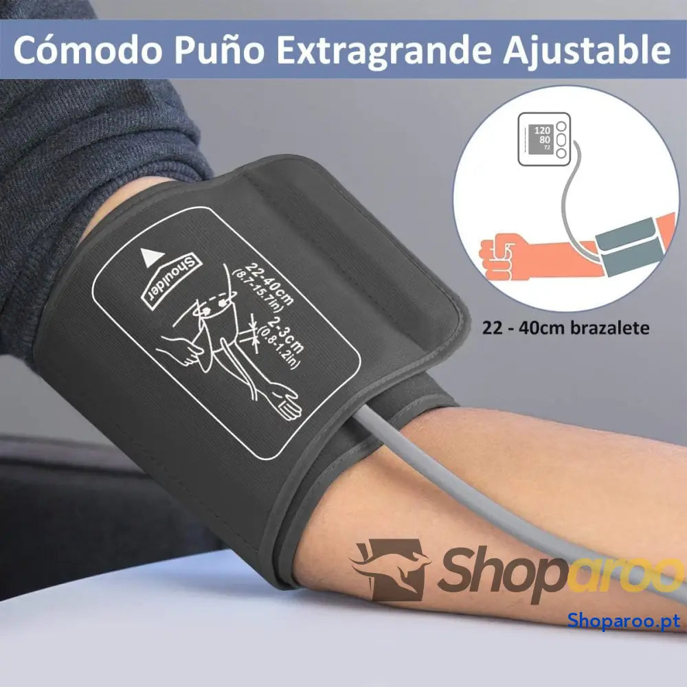 Cazon Tensiómetro de Braço para Pressão Arterial com Ecrã LCD e Memória 2x120