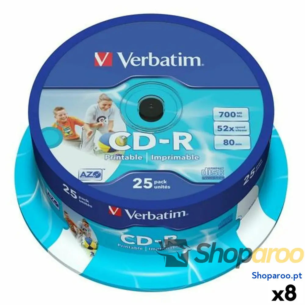 CD-R Verbatim 25 Peças 700 MB 50 MB/s (8 Unidades)