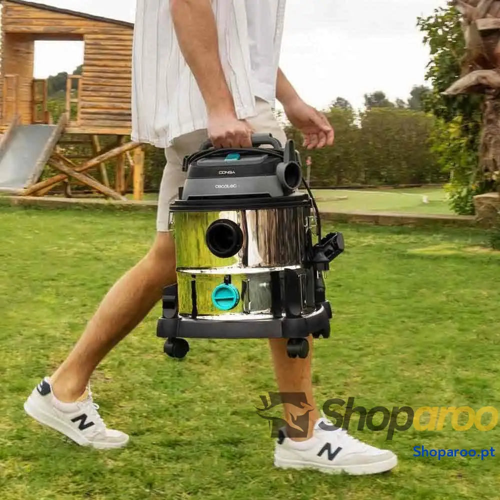 Cecotec Aspirador de sólidos e líquidos 20 l Conga Rockstar Wet & Dry Steel MAX. 1400 W 22 kPa sistema drenagem