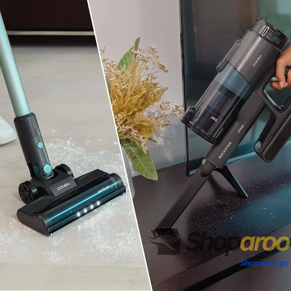 Cecotec Aspirador vassoura sem cabo Conga Rockstar 1500 Ray Pure. 215 W 12 kPa Autonomia 45 min 3 em 1 escova mista