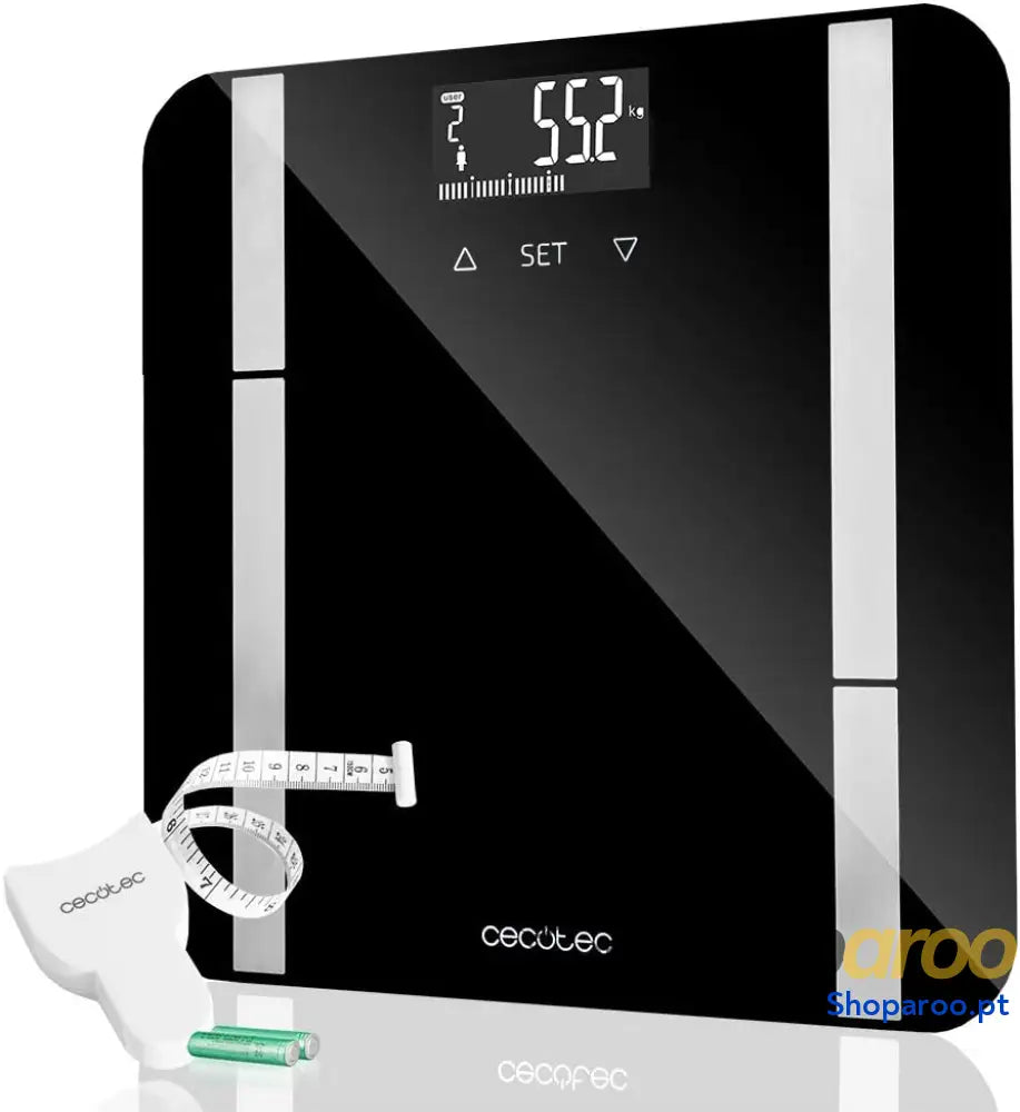 Cecotec Balança de casa banho digital Surface Precision 9450 Full Healthy. Alta precisão plataforma vidro temperado
