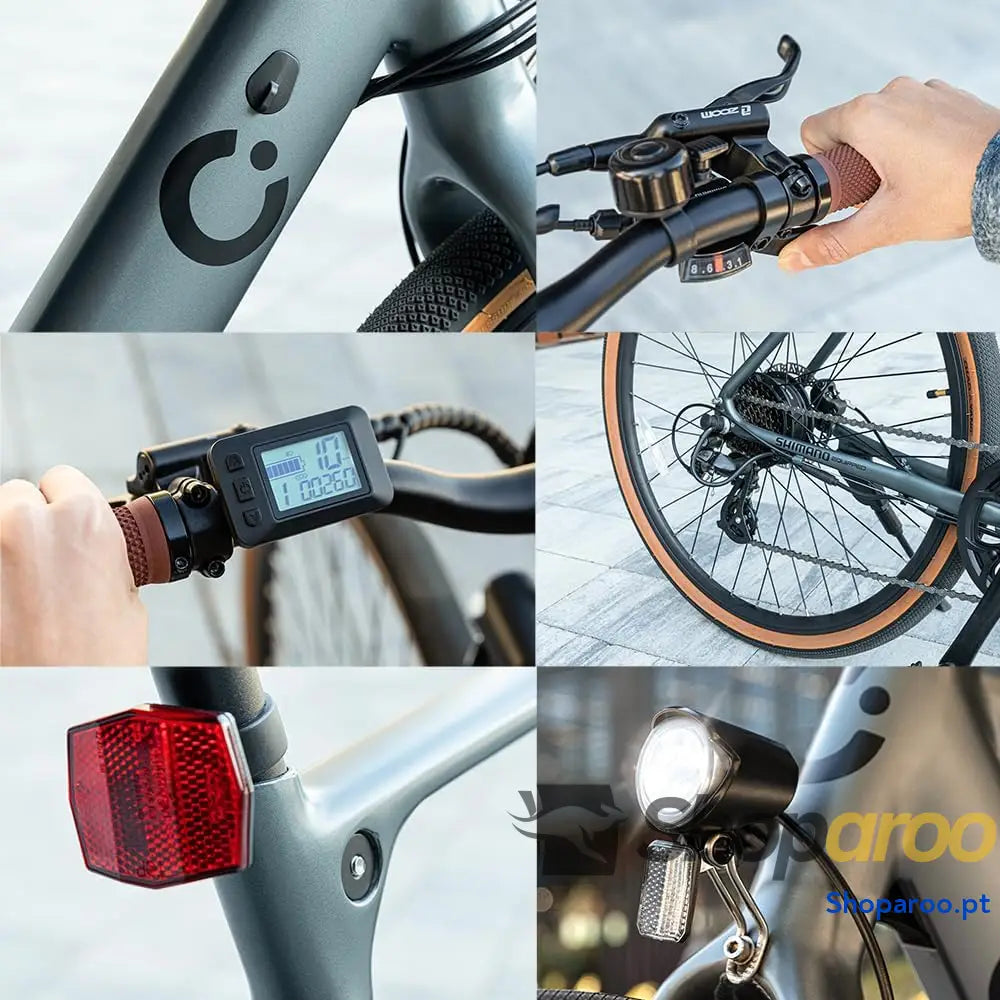 Cecotec Bicicleta Eléctrica de Ciudad Rodas 28’’ até 70 90 Km autonomia Quadro em alumínio Suspensão dianteira Mudanças