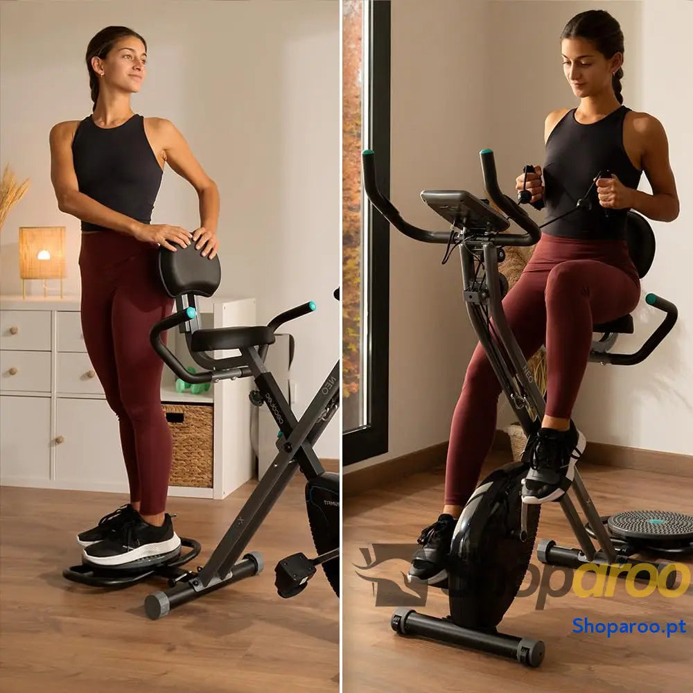 Cecotec Bicicleta estática dobrável com encosto volante de energia 3 kg X Bike 3000 Neo Pro ecrã LCD resistência