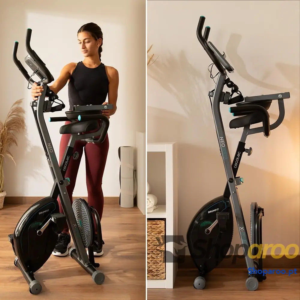Cecotec Bicicleta estática dobrável com encosto volante de energia 3 kg X Bike 3000 Neo Pro ecrã LCD resistência