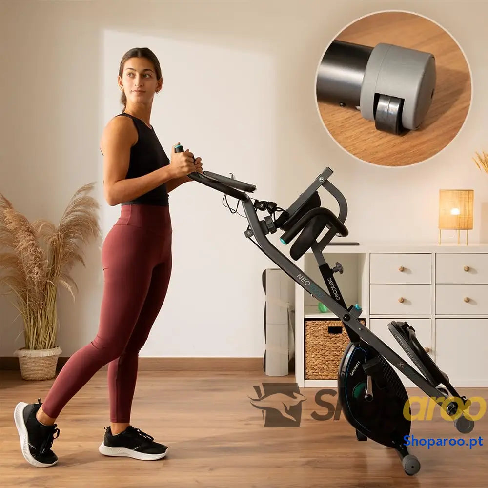 Cecotec Bicicleta estática dobrável com encosto volante de energia 3 kg X Bike 3000 Neo Pro ecrã LCD resistência