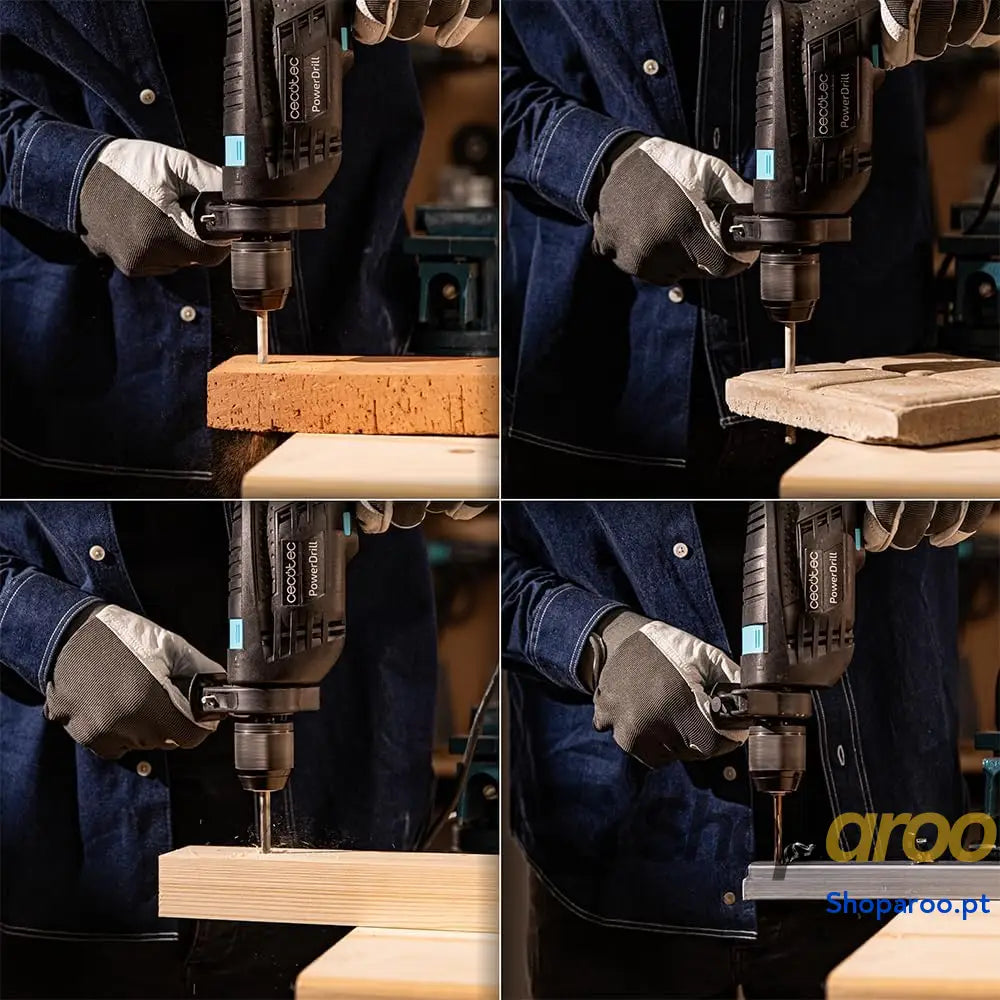 Cecotec Broca elétrica com percussão PowerDrill 850 EasyAdjust. W 46 000 impactos por minuto 4800 rpm cabo extralongo