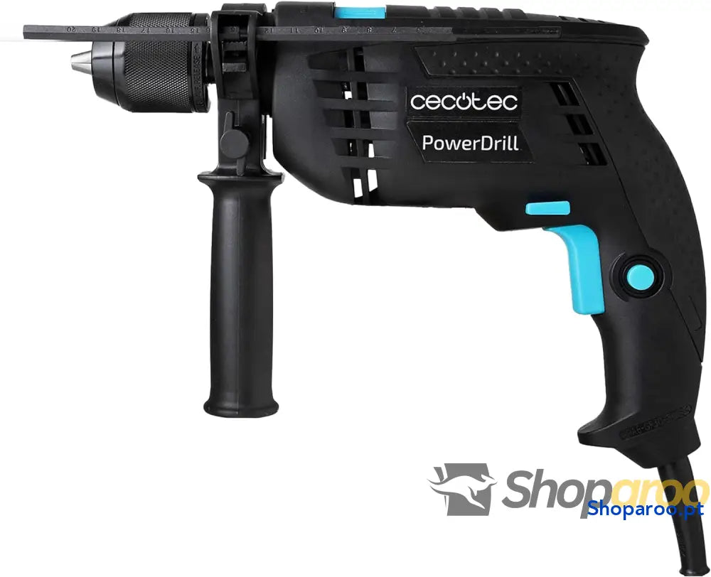 Cecotec Broca elétrica com percussão PowerDrill 850 EasyAdjust. W 46 000 impactos por minuto 4800 rpm cabo extralongo