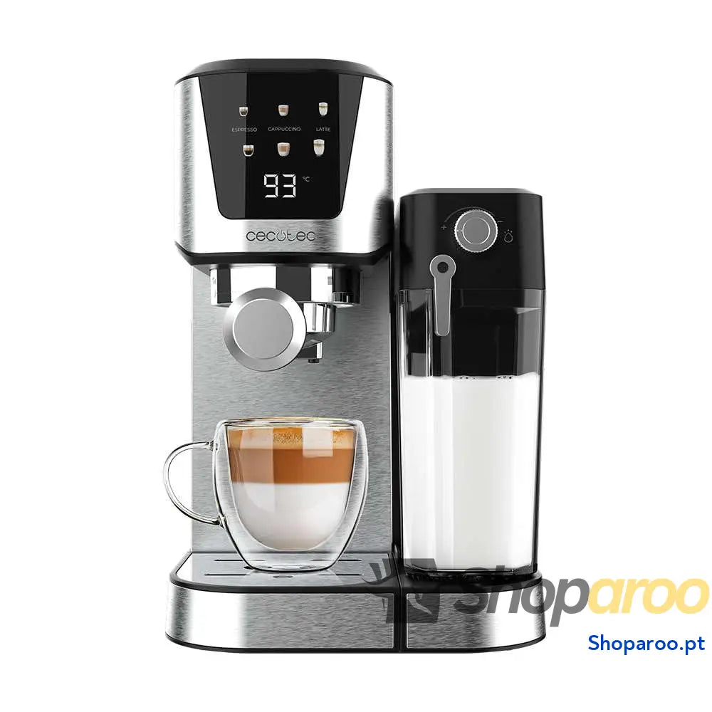 Cecotec Cafeteira Express manual Power Espresso 20 Essential. 850W bares vaporizador orientável braço de saída dupla