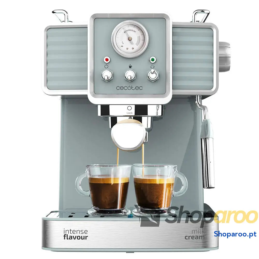 Cecotec Cafeteira Express Power Espresso 20 Tradizionale Light Green. 1350 W expresso e CappuTYYKL não barras