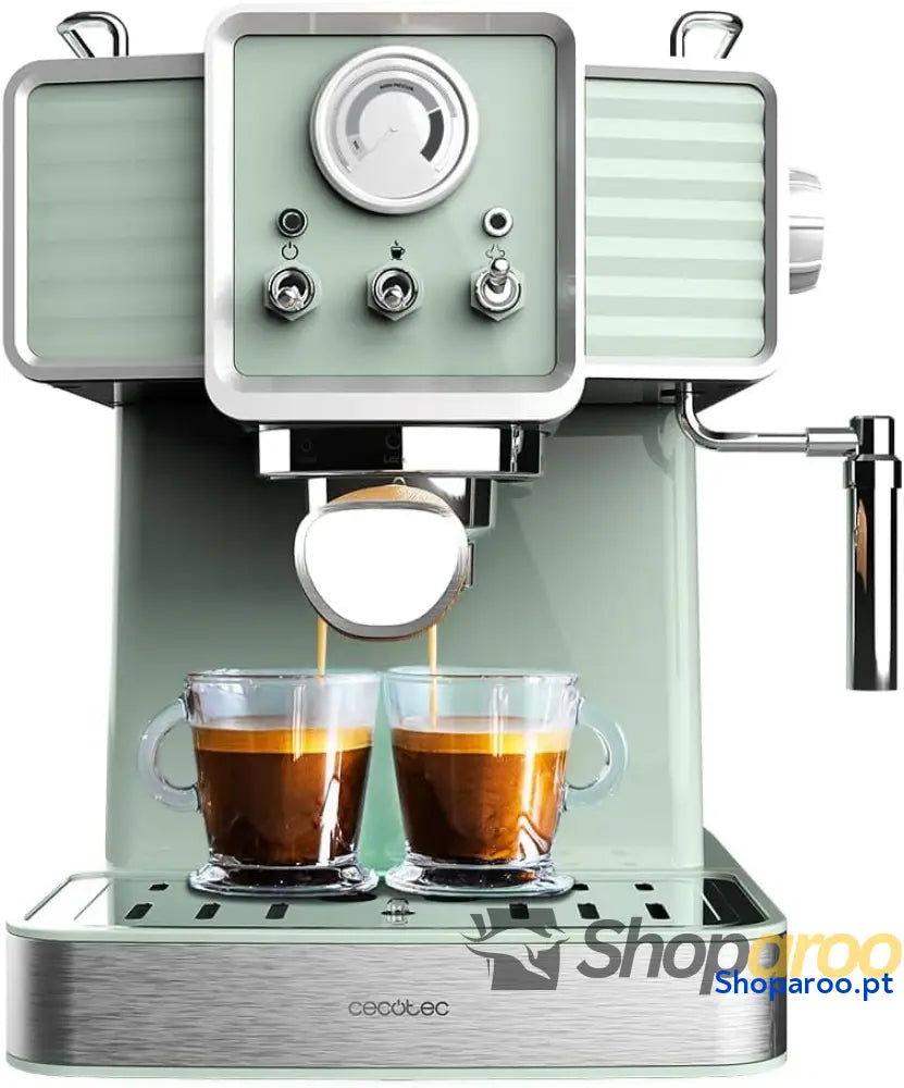 Cecotec Cafeteira Express Power Espresso 20 Tradizionale Light Green. 1350 W expresso e CappuTYYKL não barras