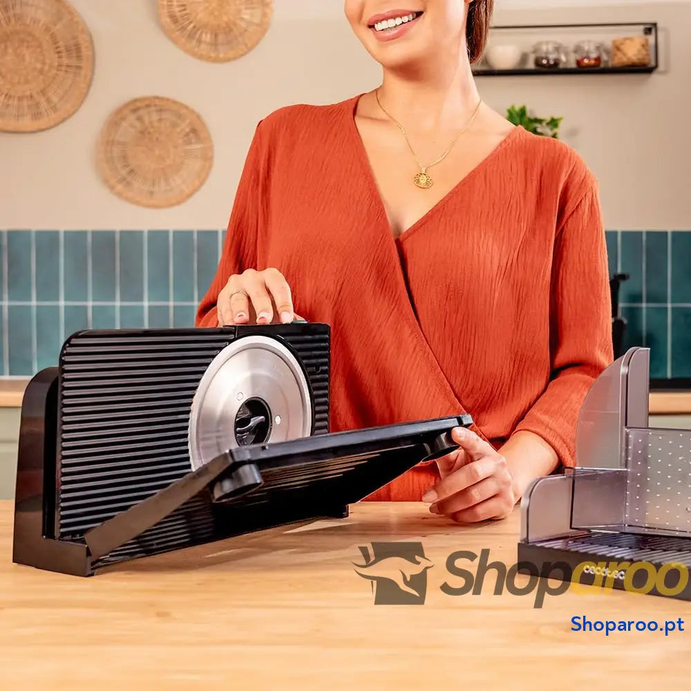 Cecotec Fiambreira Rock’nCut Shuriken. 150 W disco removível de 17 cm diâmetro alimentos diferentes ajuste gradual a 15