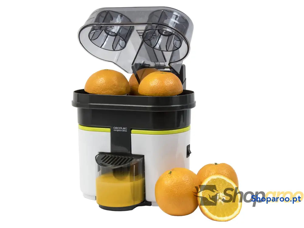 Cecotec Espremedor laranja elétrico essencial Vita Twice Black. 90 W Copo de 500 ml peças adequadas para máquina lavar