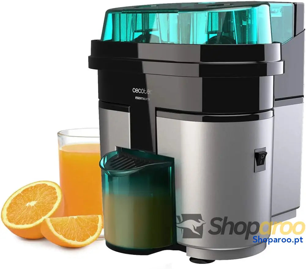 Cecotec Espremedor laranja elétrico essencial Vita Twice Black. 90 W Copo de 500 ml peças adequadas para máquina lavar