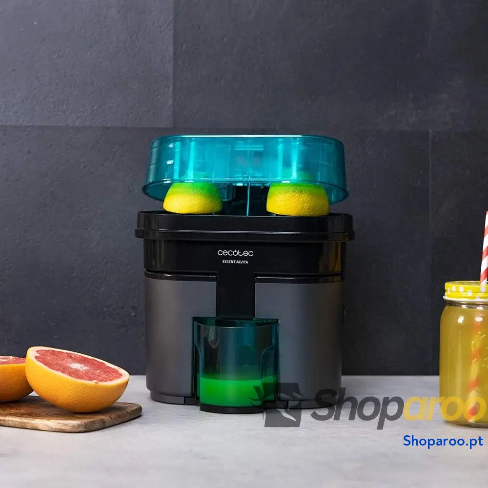 Cecotec Espremedor laranja elétrico essencial Vita Twice Black. 90 W Copo de 500 ml peças adequadas para máquina lavar