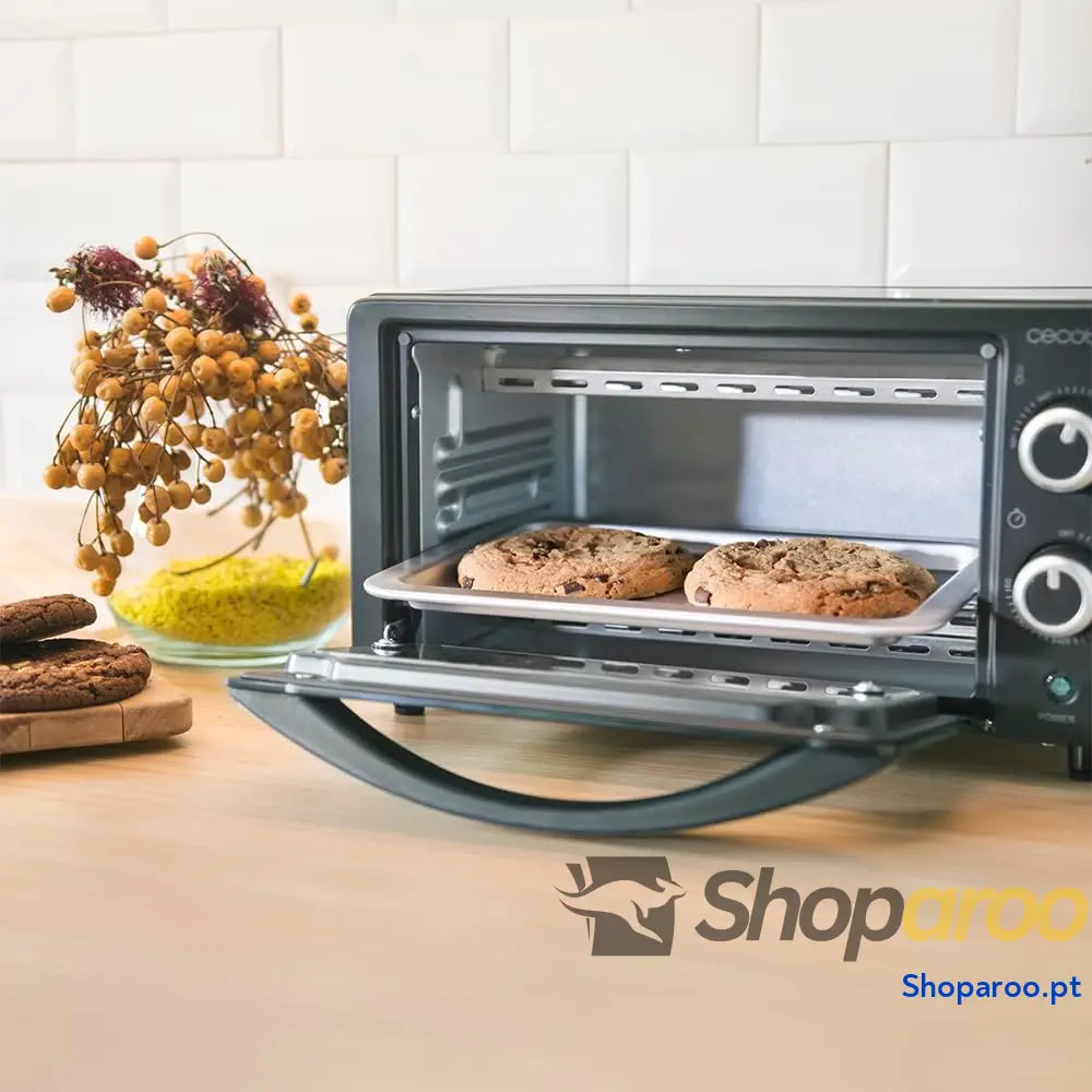 Cecotec Forno de mesa Bake &Toast 1090 Black 10 L 1000 W temporizador 60 min temperatura ajustável até 230 ºC assadeira