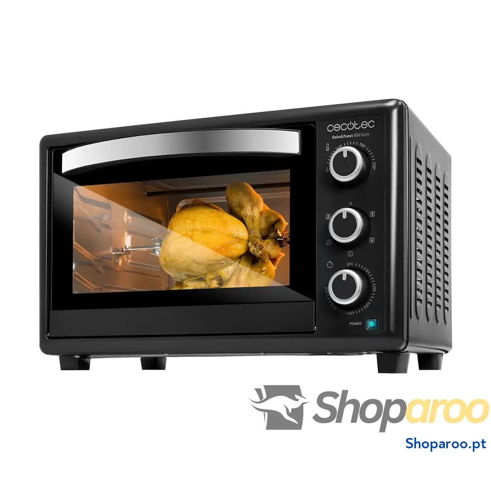 Cecotec Forno de mesa Bake &Toast 1090 Black 10 L 1000 W temporizador 60 min temperatura ajustável até 230 ºC assadeira