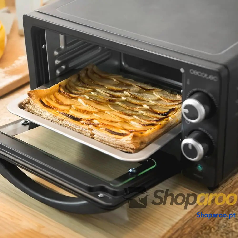 Cecotec Forno de mesa Bake &Toast 1090 Black 10 L 1000 W temporizador 60 min temperatura ajustável até 230 ºC assadeira